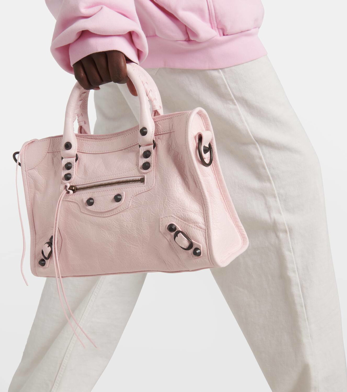 24AW new/BALENCIAGA Le Cityスモールレザートート Bag Pink Le City Small leather tote bag in pink - Balenciaga | Mytheresa