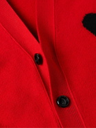 AMI PARIS - Logo-Intarsia Virgin Wool Sweater - Red