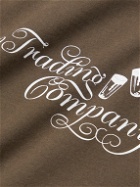 Pop Trading Company - Logo-Print Cotton-Jersey T-Shirt - Brown