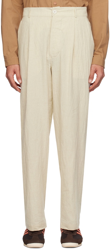 Photo: XENIA TELUNTS Beige Typewriter Trousers