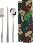 BAPE Silver Baby Milo Cutlery Set, 4 pcs