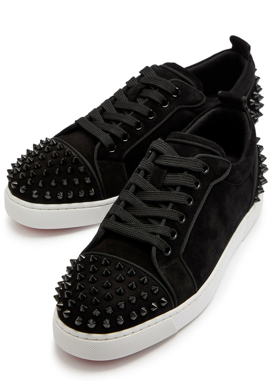 Christian Louboutin Louise Junior Spikes Suede Sneakers Black