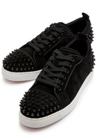 Christian Louboutin Louise Junior Spikes Suede Sneakers Black