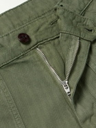 Drake's - Tapered Herringbone Cotton and Linen-Blend Twill Trousers - Green