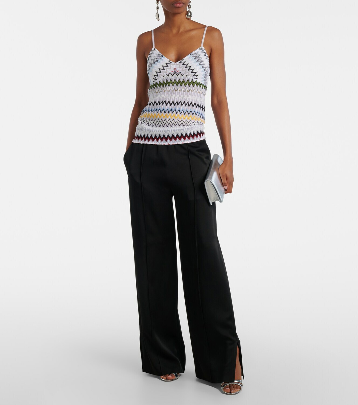 Missoni Chevron lamé tank top