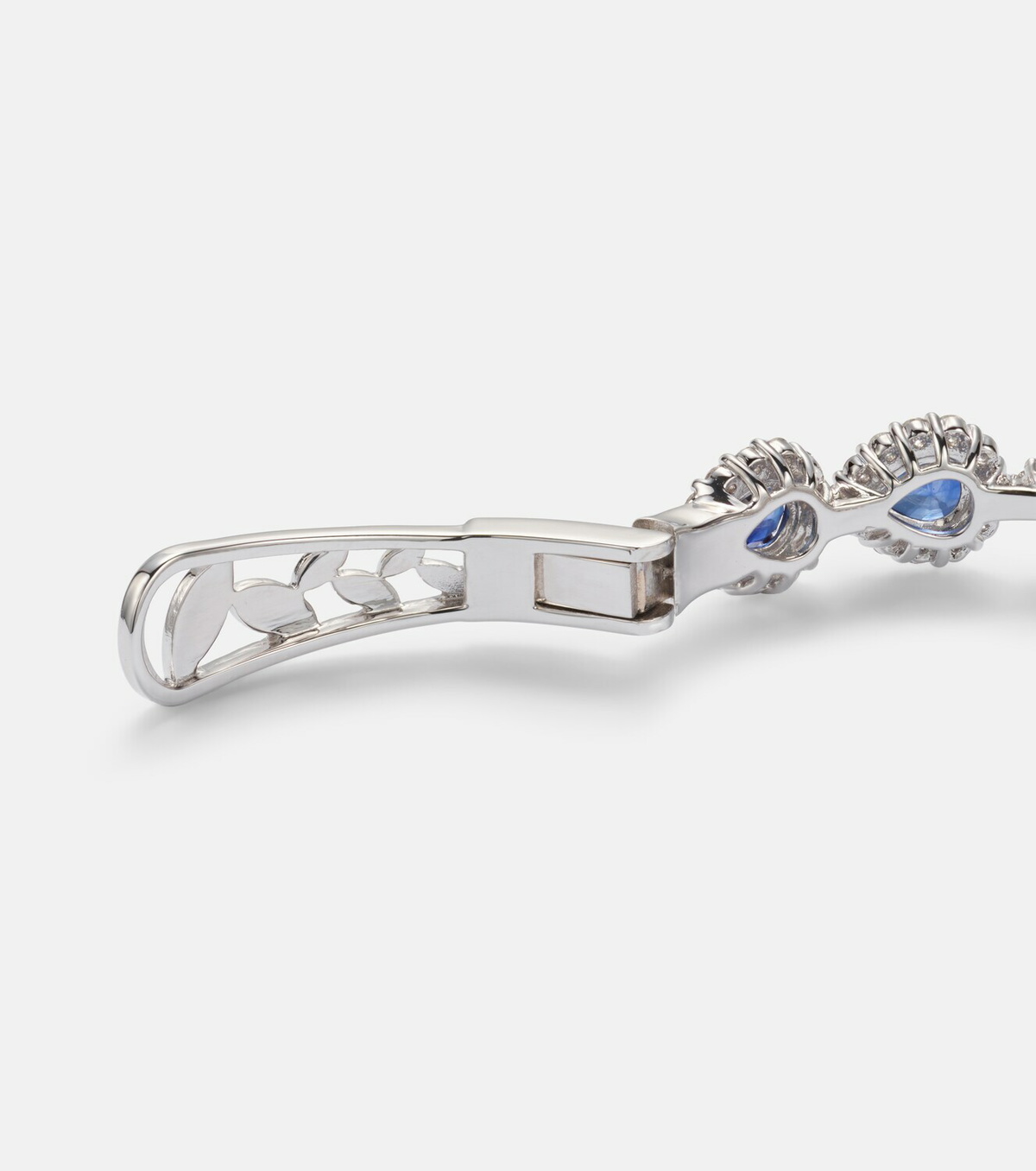 Yeprem Reign Supreme 18kt white gold bangle with sapphires and diamonds