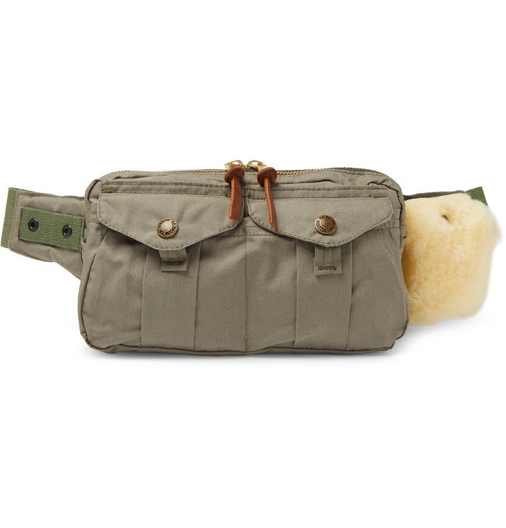 Photo: Filson - Fishing Shearling-Trimmed Cotton-Canvas Belt Bag - Men - Green