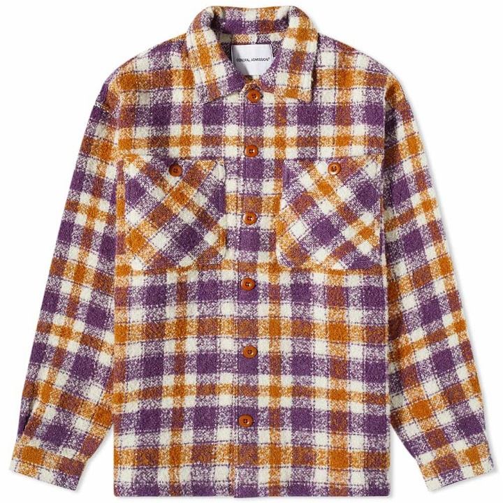 Photo: General Admission Men's Nepped Plaid Overshirt in Purple Plaid