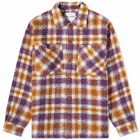 General Admission Men's Nepped Plaid Overshirt in Purple Plaid
