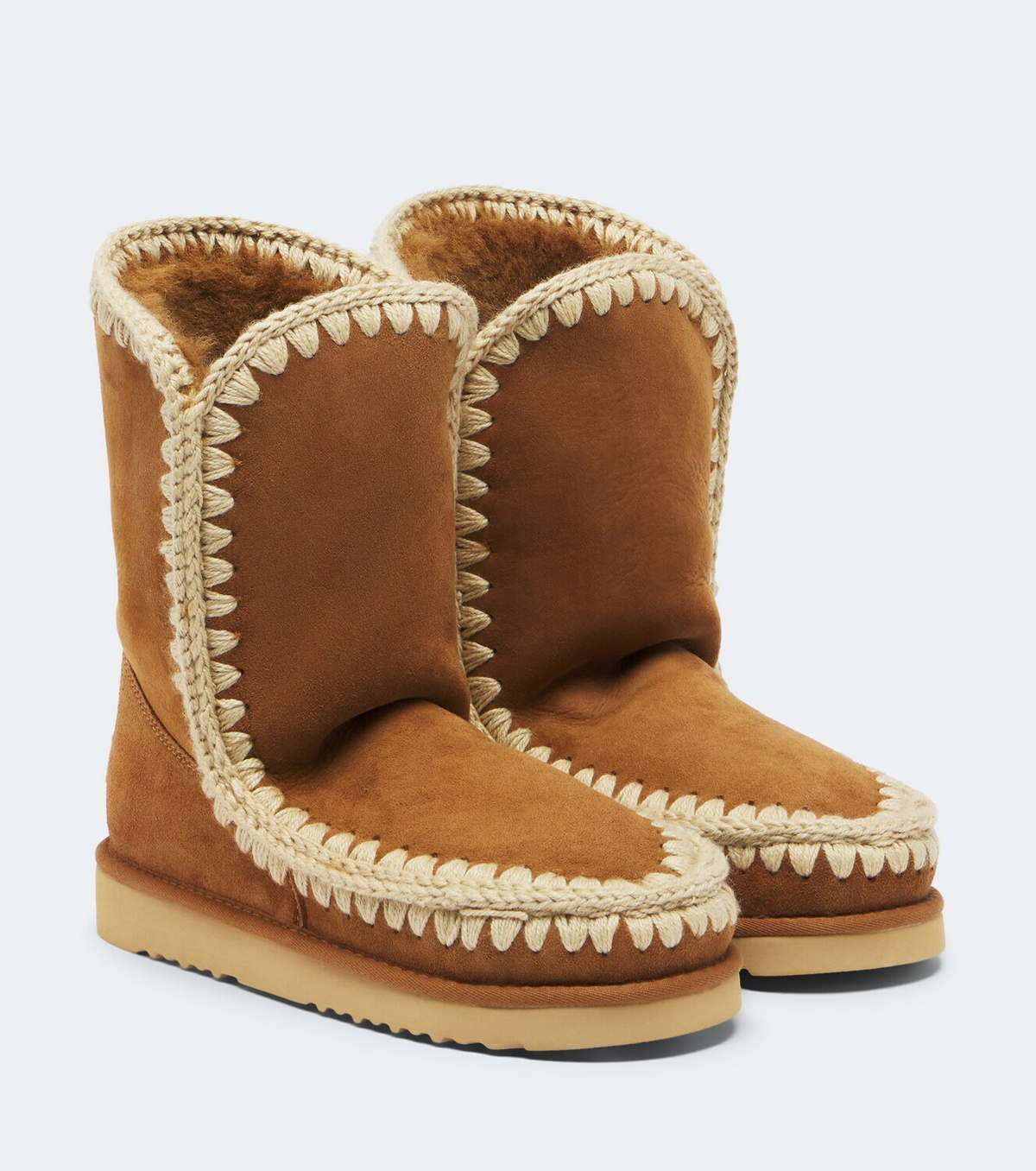 Mou 24 shearling-lined suede mid-calf boots