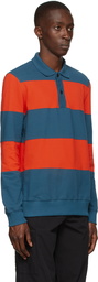 PS by Paul Smith Blue & Orange Stripe Long Sleeve Polo