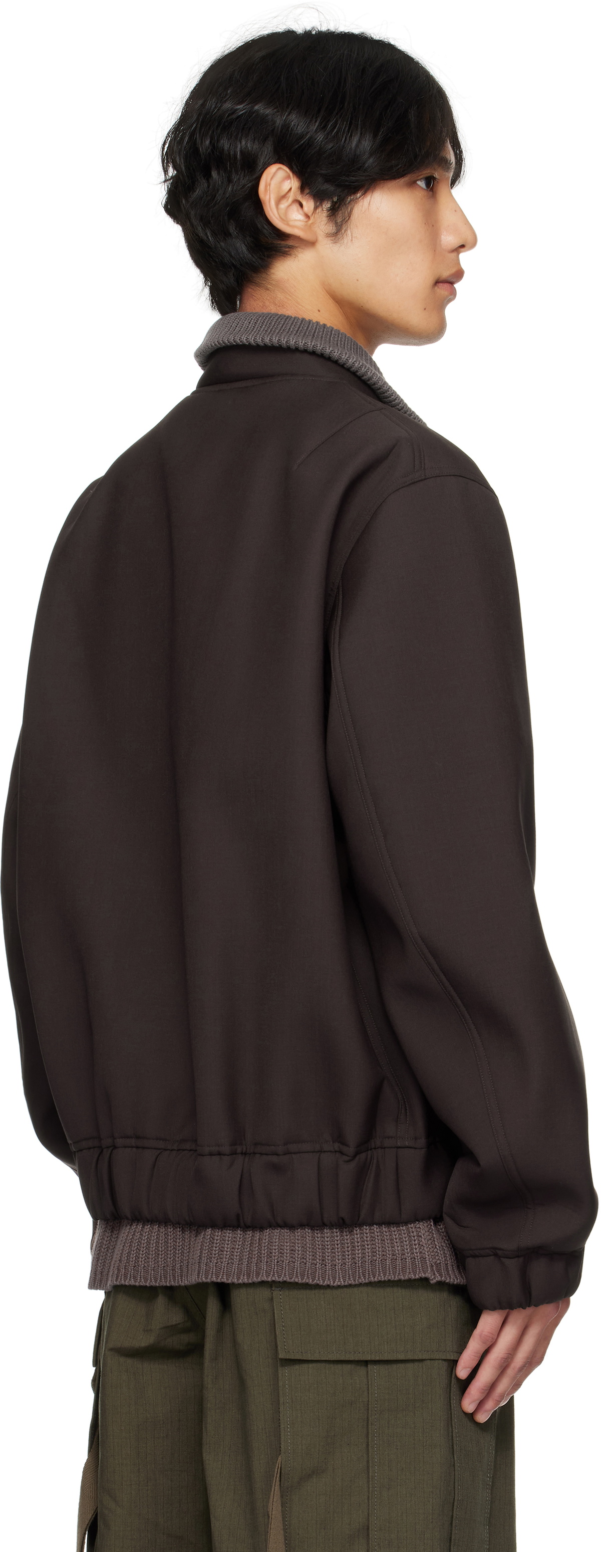 sacai Brown Suiting Blouson Bomber Jacket Sacai