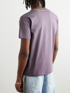 Maison Margiela - Logo-Embroidered Cotton-Jersey T-Shirt - Purple