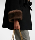 Valentino Shearling-trimmed wool and cashmere peacoat