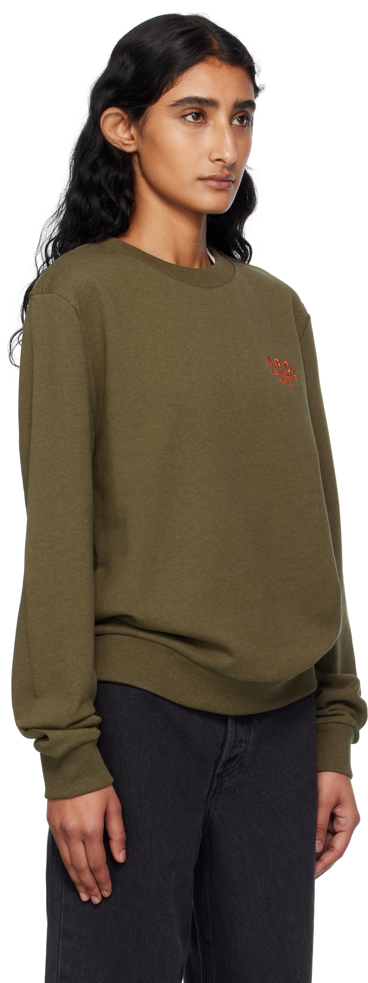 A.P.C. Khaki Standard 'Rue Madame' Sweatshirt