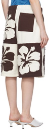 ABRA Brown & Off-White Flower Shorts