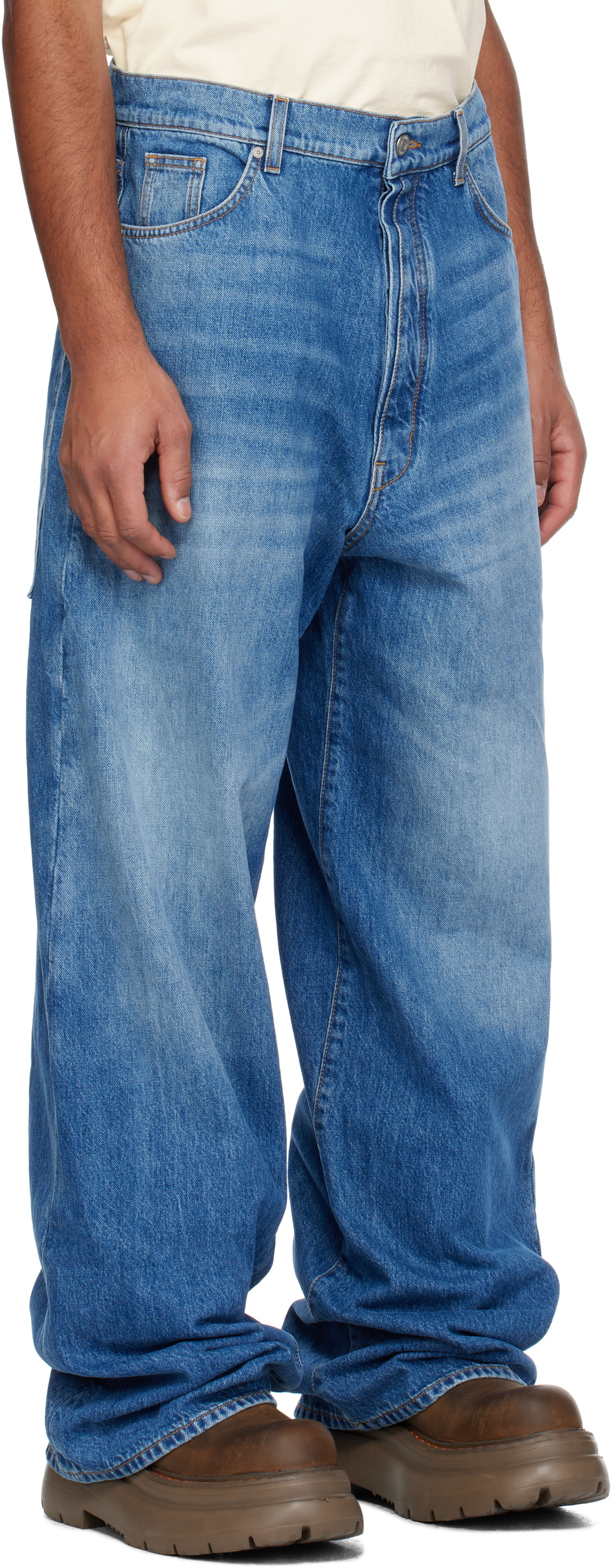 B1ARCHIVE Blue Wide Leg Jeans