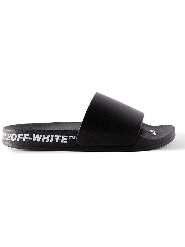 Photo: Off-White - Logo-Print Rubber Slides - Black
