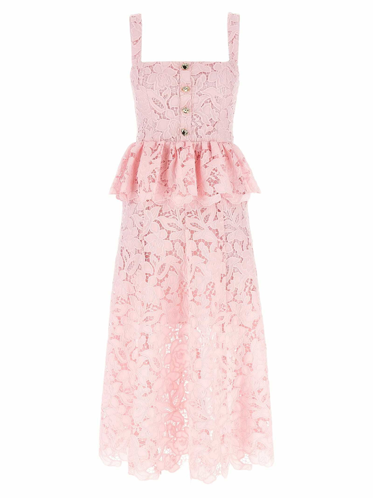 SELF-PORTRAIT ワンピース Plisse boucle midi dress955692 Plissé bouclé midi dress in gold - Self Portrait | Mytheresa