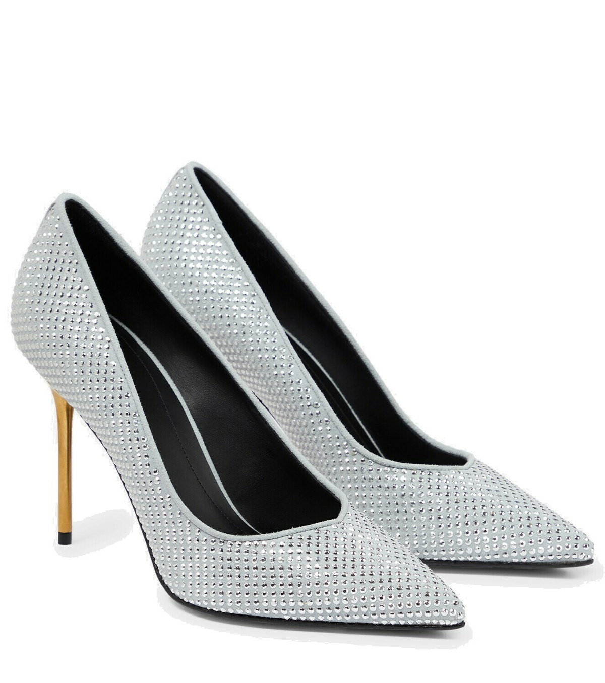 BALMAIN 26S SLIPPERS IN NAVY BLUE CALFSKIN WITH GOLD HARDWARE