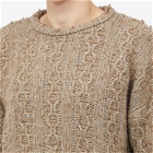 Our Legacy Men's Popover Roundneck Sweater in Peafowl Funky Chain Knit