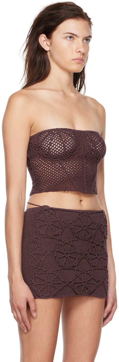 nastyamasha SSENSE Exclusive Brown Crocheted Corset
