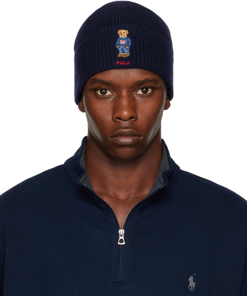 Polo Ralph Lauren Navy Polo Bear Beanie