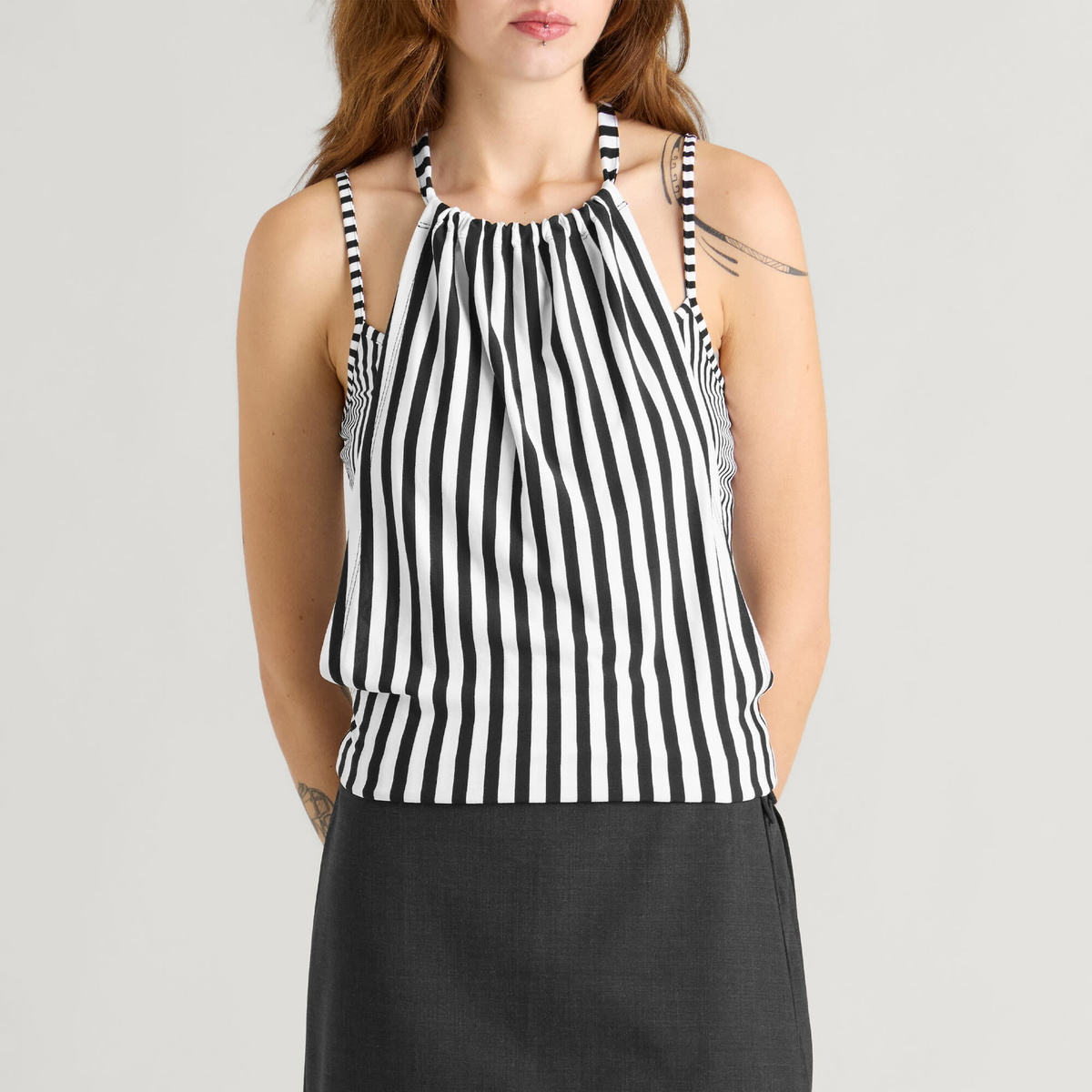 Hosbjerg Women's Dilan Top in Black/White Stripe