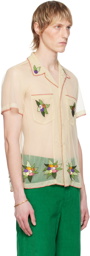 Bode Off-White Embroidered Suncherry Shirt