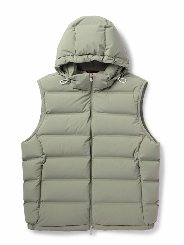 Photo: Brunello Cucinelli - Quilted Shell Hooded Down Gilet - Green