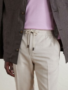 Slowear - Straight-Leg Pleated Virgin Wool, Silk and Linen-Blend Trousers - Neutrals