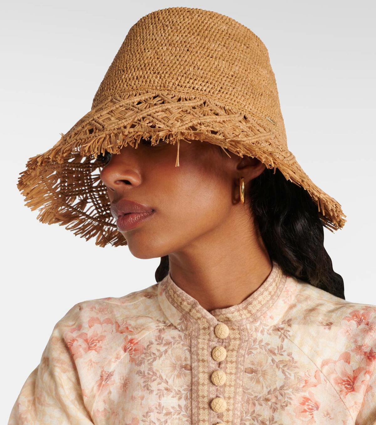 Zimmermann Macramé raffia bucket hat