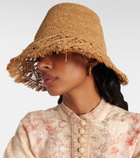 Zimmermann Macramé raffia bucket hat