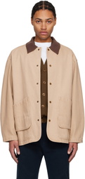 LE17SEPTEMBRE Tan Knit Collar Field Jacket
