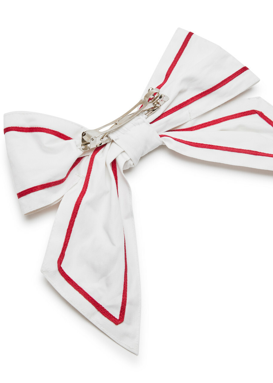 Damson Madder Sailor bow Cotton Hair Clip - White - One Size