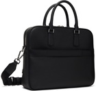 BOSS Black Leather Embossed Logo Briefcase