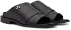 GmbH Black Faux-Leather Sandals