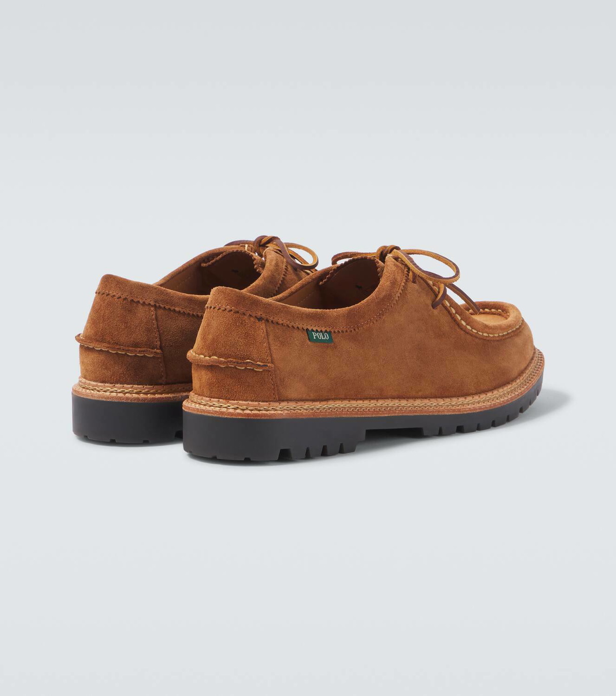 Polo by Ralph Lauren Navy Canvas Slip-On Loafers with Tan Heel Tab Polo Ralph Lauren Jett suede slip-on shoes Polo Ralph Lauren main image 3