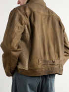 RRL - Fleece-Trimmed Denim Jacket - Brown