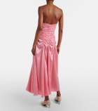 Khaite Raina ruched silk satin maxi dress
