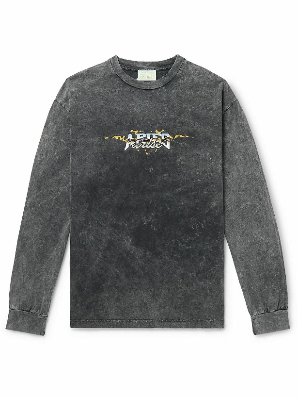 Photo: Aries - Chrome Desert Logo-Print Cotton-Jersey T-Shirt - Gray