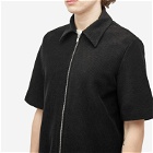 Jil Sander+ Men's Jil Sander Plus Fine Cord Zip Short Sleeve Shirt in Black