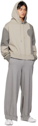 MM6 Maison Margiela Taupe & Gray Paneled Hoodie