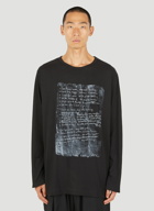 Graphic Print Long Sleeve T-Shirt in Black