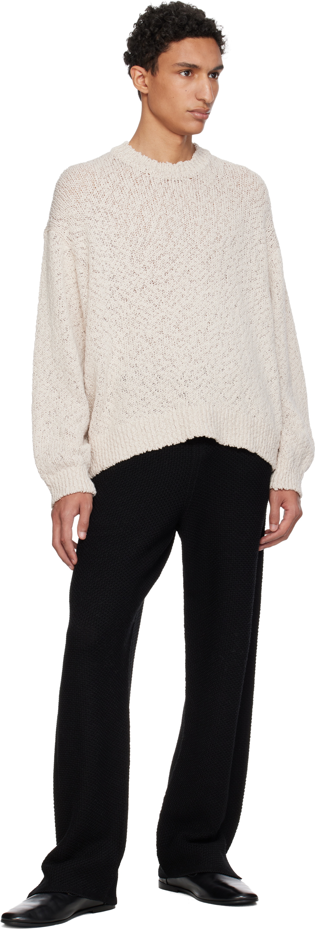 HOMME PLISSÉ ISSEY MIYAKE Beige Risotto Knit Sweater