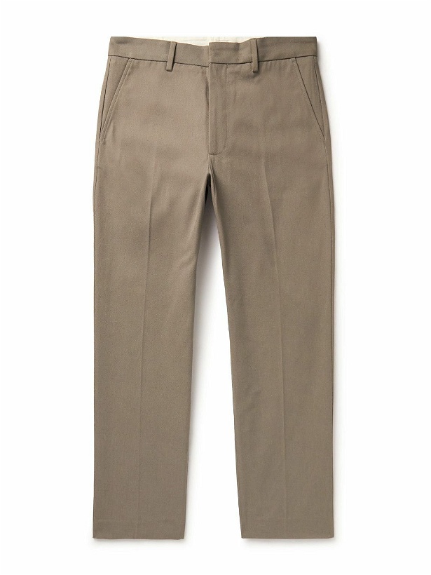 Photo: Acne Studios - Ayonne Straight-Leg Cotton-Blend Twill Trousers - Brown