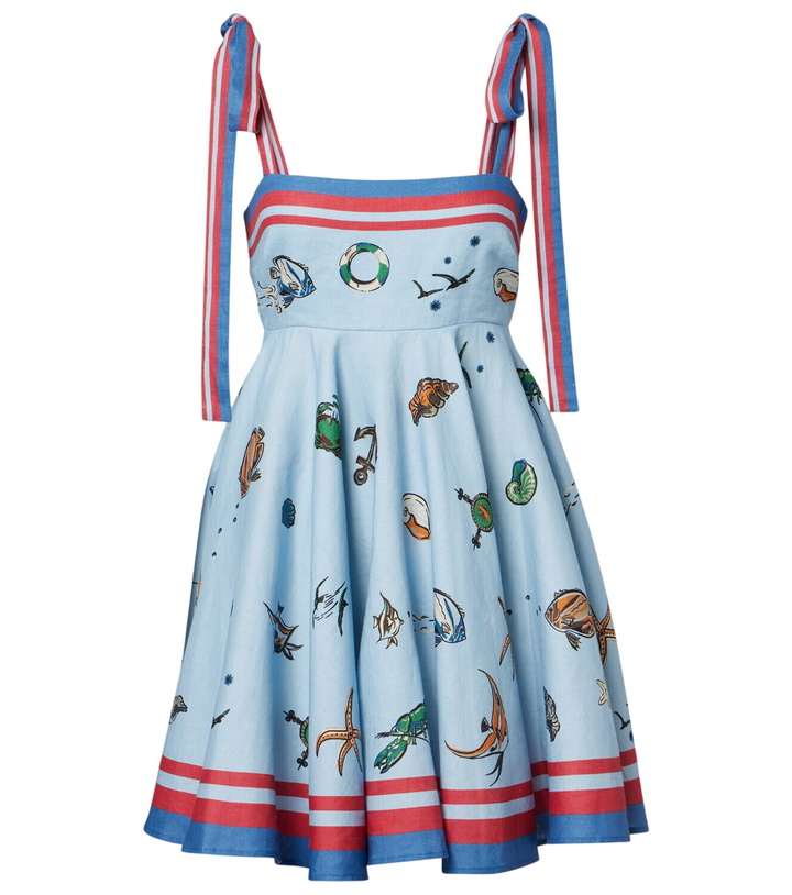 knee length dresses for ladies Alemais Sea Mini Dress– Gallery Couture main image 0