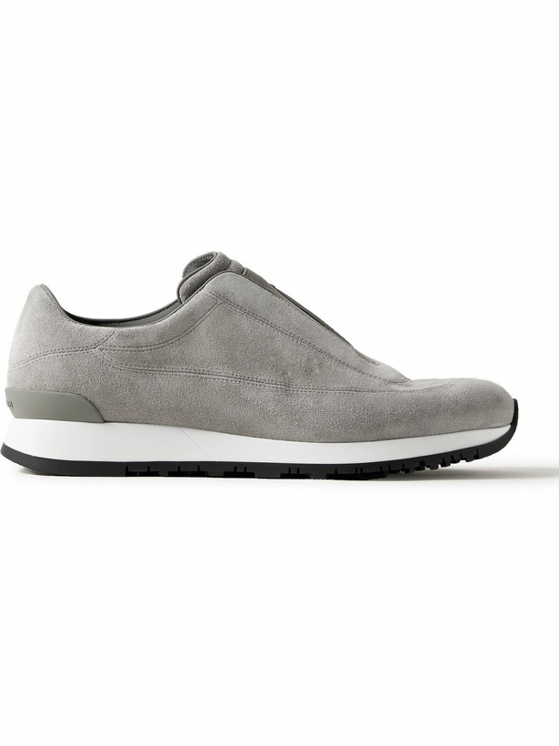 Photo: John Lobb - Lift Suede Slip-On Sneakers - Gray