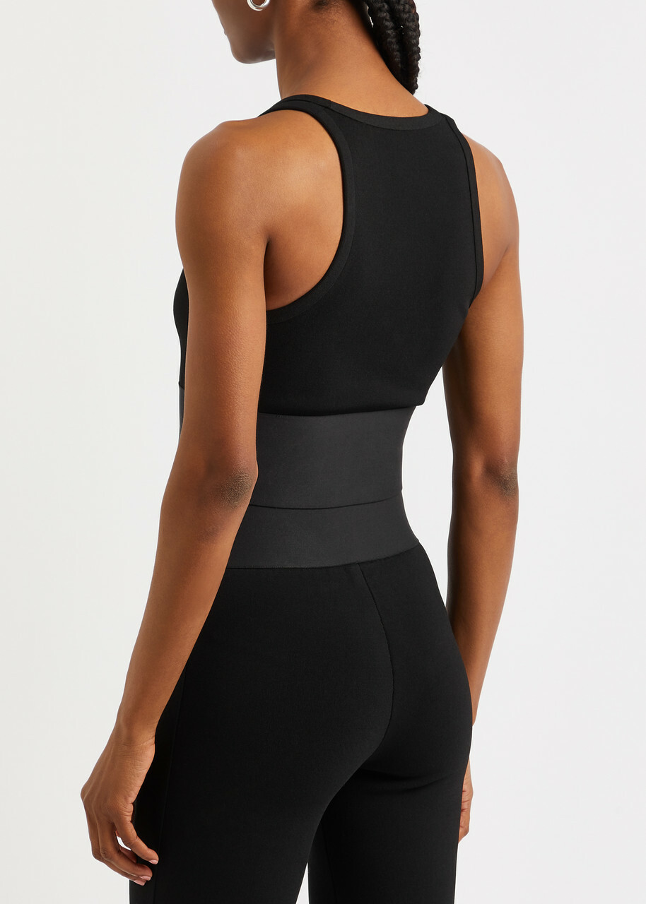 Alexander Wang Logo Ribbed-knit bra top Black Alexander Wang