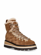 JIMMY CHOO - Suede & Shearling Hiking Boots